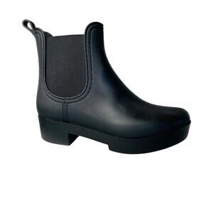 Jeffrey Campbell Chelsea Rain Boots Sz 9 Black Rubber